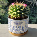 Gift For Bestie,Happy - Toile De Jouy Grow An Old Friend - Personalized Ceramic Plant Pot