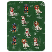 Dog Lovers,Dog Mom,Dog Dad,Pet Lovers,Pet Mom,Pet Dad,Love - Toile De Jouy Red Bow Dog - Personalized Fleece Blanket, Sherpa Blanket