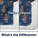 Dog Lovers,Dog Mom,Dog Dad,Pet Lovers,Pet Mom,Pet Dad,Love - Toile De Jouy Red Bow Dog - Personalized Fleece Blanket, Sherpa Blanket