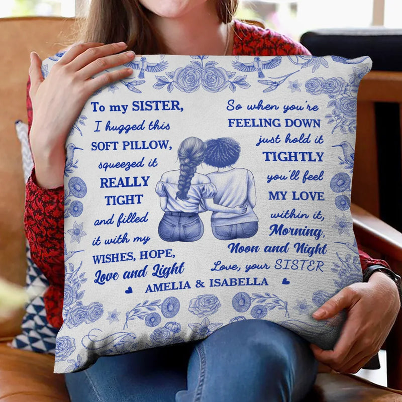 Gift For Women,Gift For Aunt,Gift For Mother,Gift For Daughter,Gift For Sisters,Gift For Sibling,Gift For Bestie,Love - Toile De Jouy Wishes Hope Love And Light - Personalized Pillow