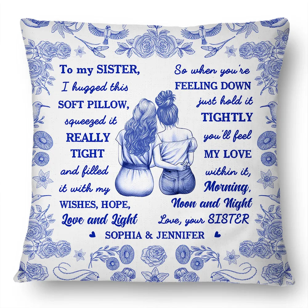 Gift For Women,Gift For Aunt,Gift For Mother,Gift For Daughter,Gift For Sisters,Gift For Sibling,Gift For Bestie,Love - Toile De Jouy Wishes Hope Love And Light - Personalized Pillow