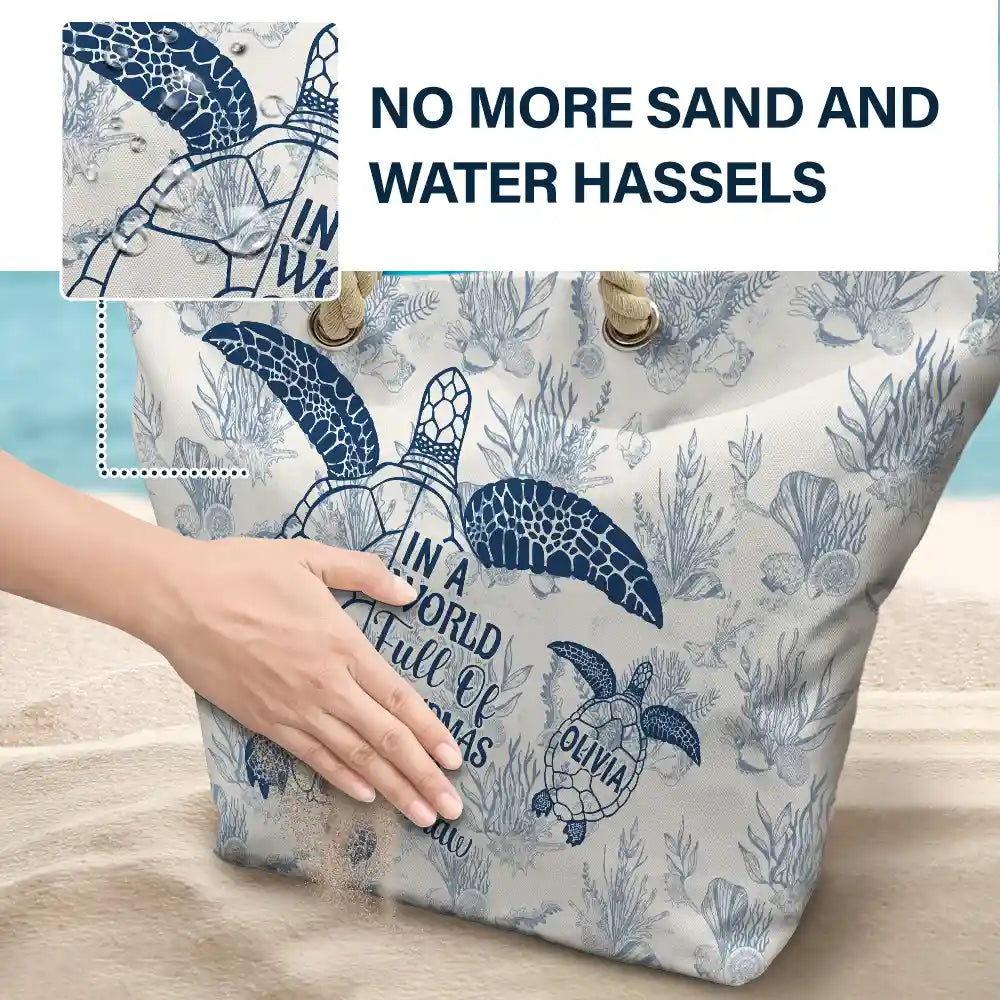 Gift For Yourself,Gift For Women,Gift For Mother,Gift For Grandma,Love,Summer - Toile De Jouy World Full Of Grandmas - Personalized Beach Bag