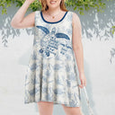 Gift For Yourself, Gift For Women, Gift For Grandma, Love, Summer - Toile De Jouy World Full Of Grandmas - Personalized Sleeveless Tank Dress