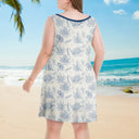 Gift For Yourself, Gift For Women, Gift For Grandma, Love, Summer - Toile De Jouy World Full Of Grandmas - Personalized Sleeveless Tank Dress