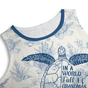 Gift For Yourself, Gift For Women, Gift For Grandma, Love, Summer - Toile De Jouy World Full Of Grandmas - Personalized Sleeveless Tank Dress