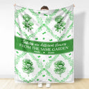 Christmas, Gift For Bestie, Gift For Sisters - Toile Floral Bloom In The Garden - Personalized Fleece Blanket, Sherpa Blanket