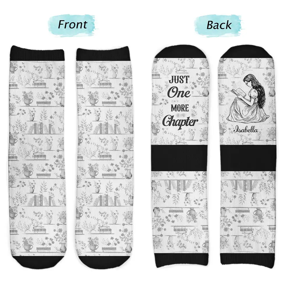 Gift For Yourself,Gift For Women,Reading,Happy,Christmas - Toile Reading Woman Just A Girl Who Loves Books - Personalized Socks
