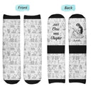 Gift For Yourself,Gift For Women,Reading,Happy,Christmas - Toile Reading Woman Just A Girl Who Loves Books - Personalized Socks
