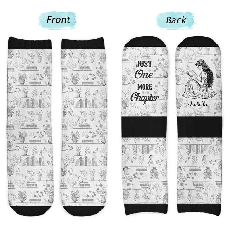 Gift For Yourself,Gift For Women,Reading,Happy,Christmas - Toile Reading Woman Just A Girl Who Loves Books - Personalized Socks