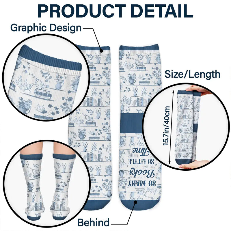 Gift For Yourself,Gift For Women,Reading,Happy,Christmas - Toile Reading Woman Just A Girl Who Loves Books - Personalized Socks