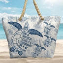 Toile De Jouy World Full Of Grandmas - Personalized Beach Bag