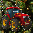 Farm,Gift For Yourself,Christmas,Happy - Tractor Christmas Decorations - Personalized Custom Shaped Acrylic Ornament