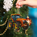 Farm,Gift For Yourself,Christmas,Happy - Tractor Christmas Decorations - Personalized Custom Shaped Acrylic Ornament