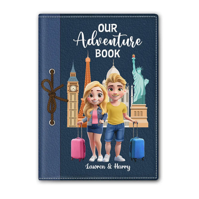 Gift For Couples,Gift For Husband,Gift For Wife,Gift For Boyfriend,Gift For Girlfriend,Travel - Travel Our Adventure Book 3D Effect - Personalized Passport Cover, Passport Holder