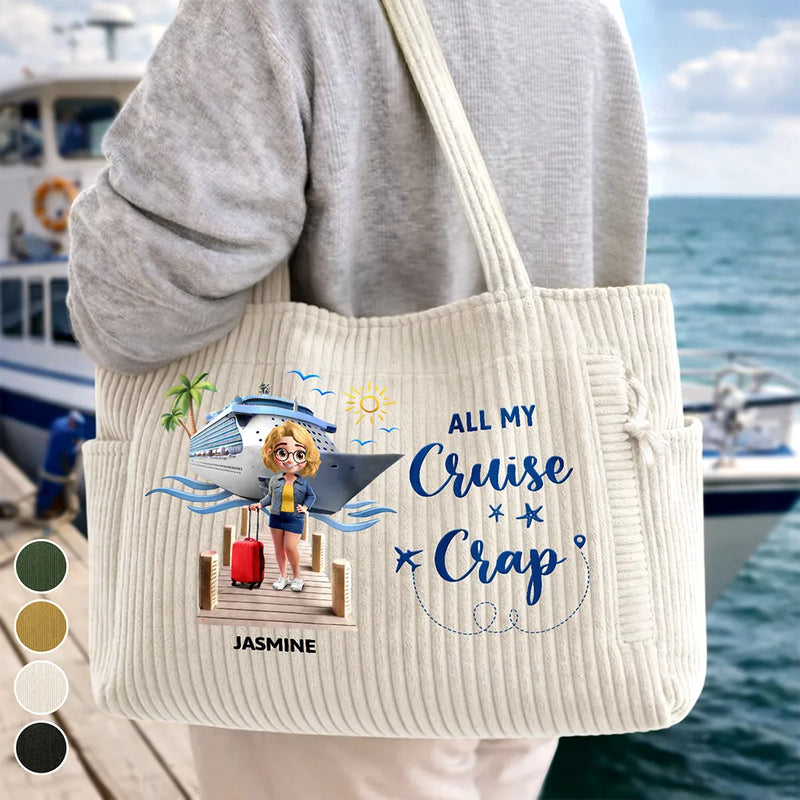 best collapsible port tote bag travel cruise Beach 42L | Aloha Collection Beach Mesh Tote and language of product Travel All My Cruise Crap