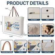 Summer,Beach,Cruising,Gift For Yourself,Gift For Women,Happy - Travel All My Cruise Crap - Personalized Leather Handle Tote Bag