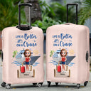 Cruising, Summer, Beach, Gift For Yourself, Gift For Women, Happy - Travel All My Cruise Crap - Personalized Luggage Cover