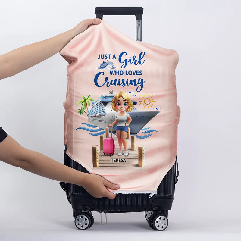 Cruising, Summer, Beach, Gift For Yourself, Gift For Women, Happy - Travel All My Cruise Crap - Personalized Luggage Cover