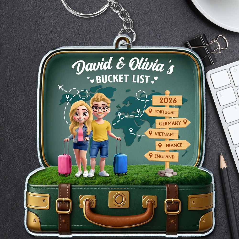 Travel Bucket List - Personalized Acrylic Keychain
