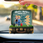 Gift For Couples,Gift For Yourself,LGBT - Travel Bucket List Couple - Personalized Acrylic Car Hanger