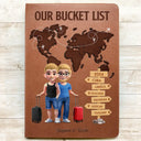 Travel, Gift For Couples, Old Couples, Gift For Yourself - Travel Bucket List For Couples And Travel Lovers - Personalized Leather Journal
