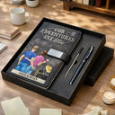 Gift For Couples,Old Couples,Gift For Husband,Gift For Wife,Gift For Boyfriend,Gift For Girlfriend,LGBT,Love,Travel - Travel Couple Our Adventure Book - Personalized Leather Notebook Set