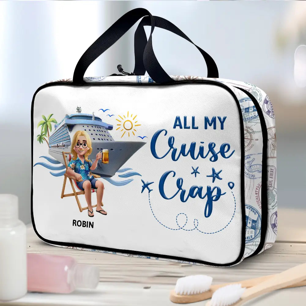 Cruising,Happy,Gift For Yourself,Gift For Women,Travel,Beach,Summer - Travel Cruise Survival Kit - Personalized Toiletry Bag