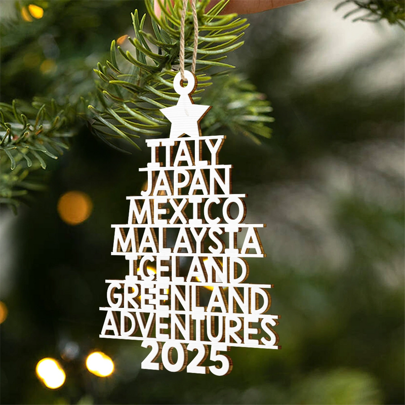 Travel,Christmas,Gift For Yourself,Happy - Travel Goal Destination Of The Year - Personalized Custom Shaped Wooden Ornament