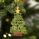 Christmas,Travel,Gift For Yourself,Happy - Travel Goal Destination Of The Year Color Version - Personalized Custom Shaped Wooden Ornament