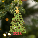 Travel Goal Destination Of The Year Color Version - Personalized Custom Shaped Wooden Ornament