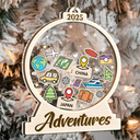 Travel,Gift For Yourself,Happy,Christmas - Travel Goal, Destination Of The Year - Personalized 2-Layered Mix Ornament