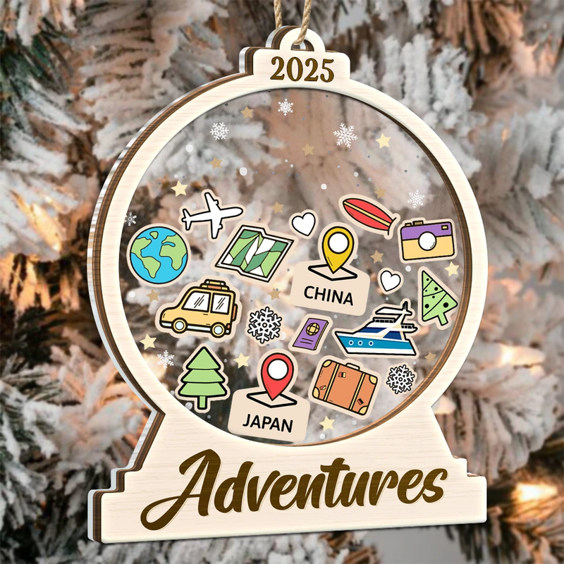 Travel,Gift For Yourself,Happy,Christmas - Travel Goal, Destination Of The Year - Personalized 2-Layered Mix Ornament