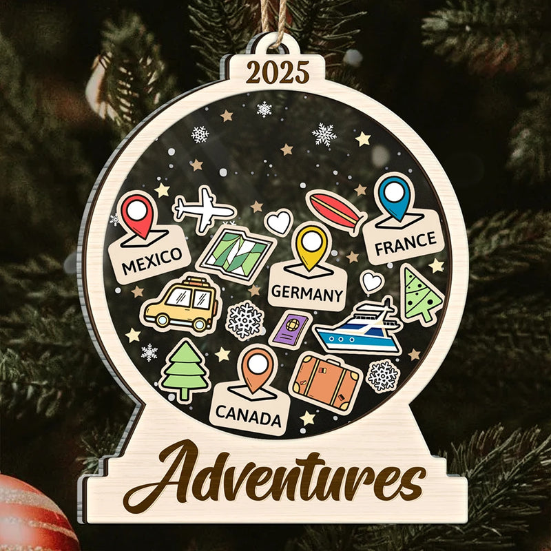 Travel,Gift For Yourself,Happy,Christmas - Travel Goal, Destination Of The Year - Personalized 2-Layered Mix Ornament