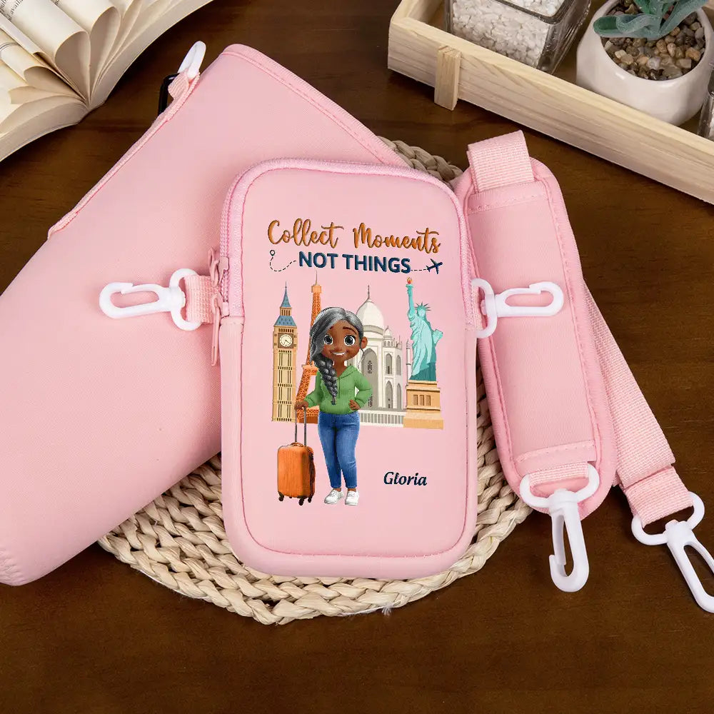 Travel,Gift For Women,Gift For Men,Happy - Travel Is My Therapy - Personalized Bottle Carrier Bag