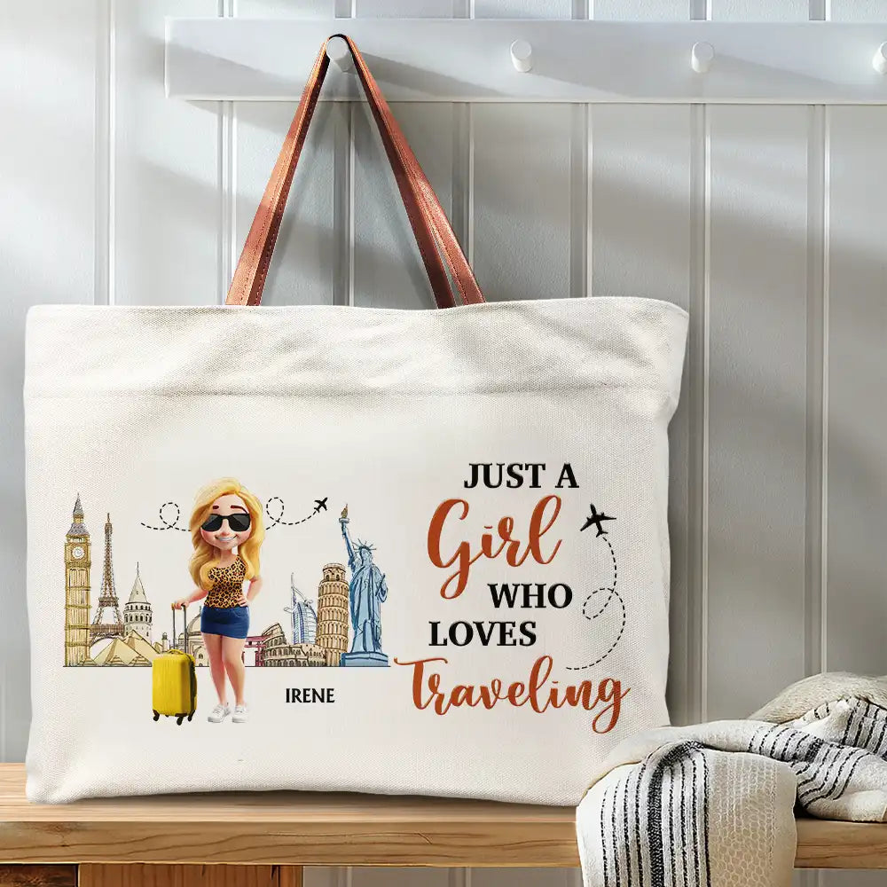 Travel,Gift For Yourself,Happy - Travel Is My Therapy - Personalized Leather Handle Tote Bag