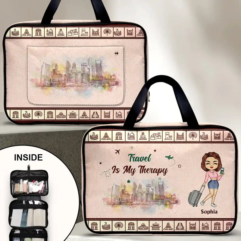 custom toiletries travel bag Ditty - Bathroom Bag Looking for a meaningful birthday gift that is practical Travel Is My Therapy Vintage