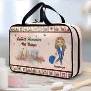 Gift For Women,Gift For Yourself,Travel,Summer,Happy - Travel Is My Therapy - Personalized Toiletry Bag