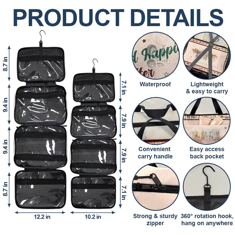 Gift For Women,Gift For Yourself,Travel,Summer,Happy - Travel Is My Therapy - Personalized Toiletry Bag