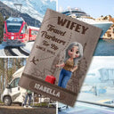 Gift For Couples,Old Couples,Gift For Husband,Gift For Wife,Gift For Boyfriend,Gift For Girlfriend,Travel,Happy - Traveling Couple Hubby & Wifey Travel Partners For Life - Personalized Combo 2 Leather Passport Holders