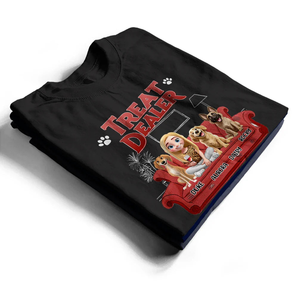 Dog Lovers,Dog Mom,Dog Dad,Gift For Yourself - Treat Snack Dealer 3D Effect Dogs - Personalized T Shirt