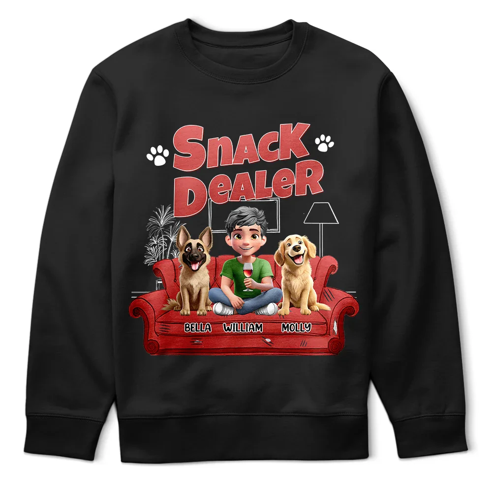 Dog Lovers,Dog Mom,Dog Dad,Gift For Yourself - Treat Snack Dealer 3D Effect Dogs - Personalized T Shirt