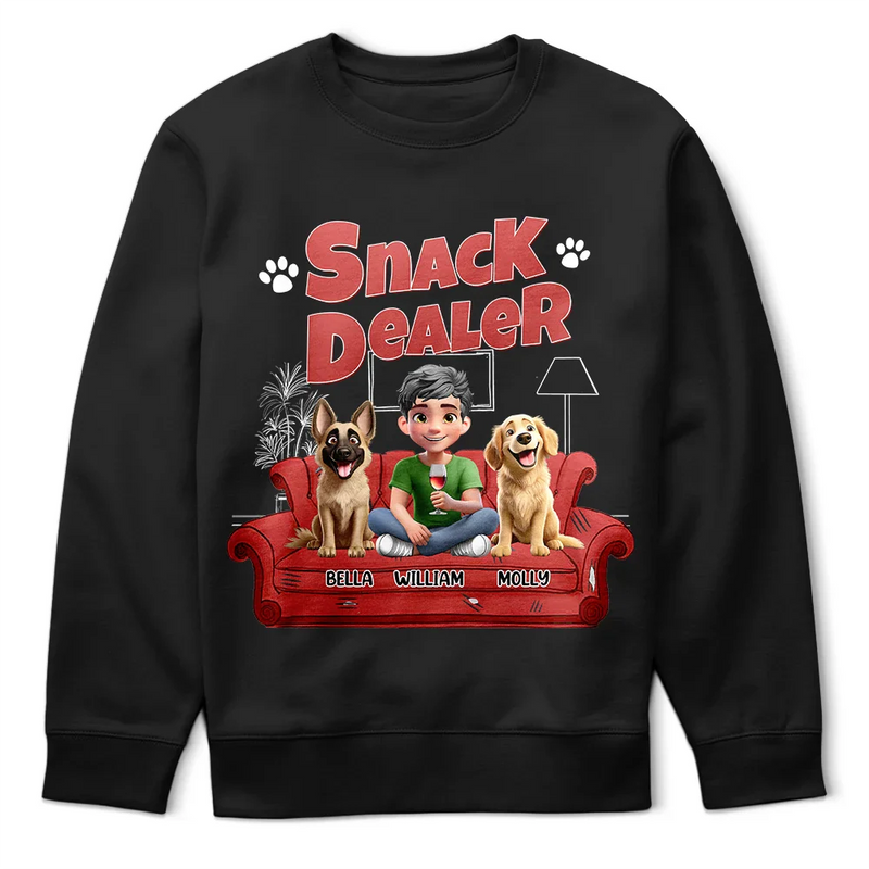 Dog Lovers,Dog Mom,Dog Dad,Gift For Yourself - Treat Snack Dealer 3D Effect Dogs - Personalized T Shirt