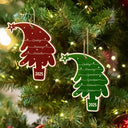 Love,Family,Christmas - Tree With Family Names - Personalized Custom Shaped Wooden Ornament