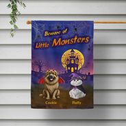 Halloween,Funny,Pet Lovers - Trick Or Treat With Pets In Halloween Costume - Personalized Flag