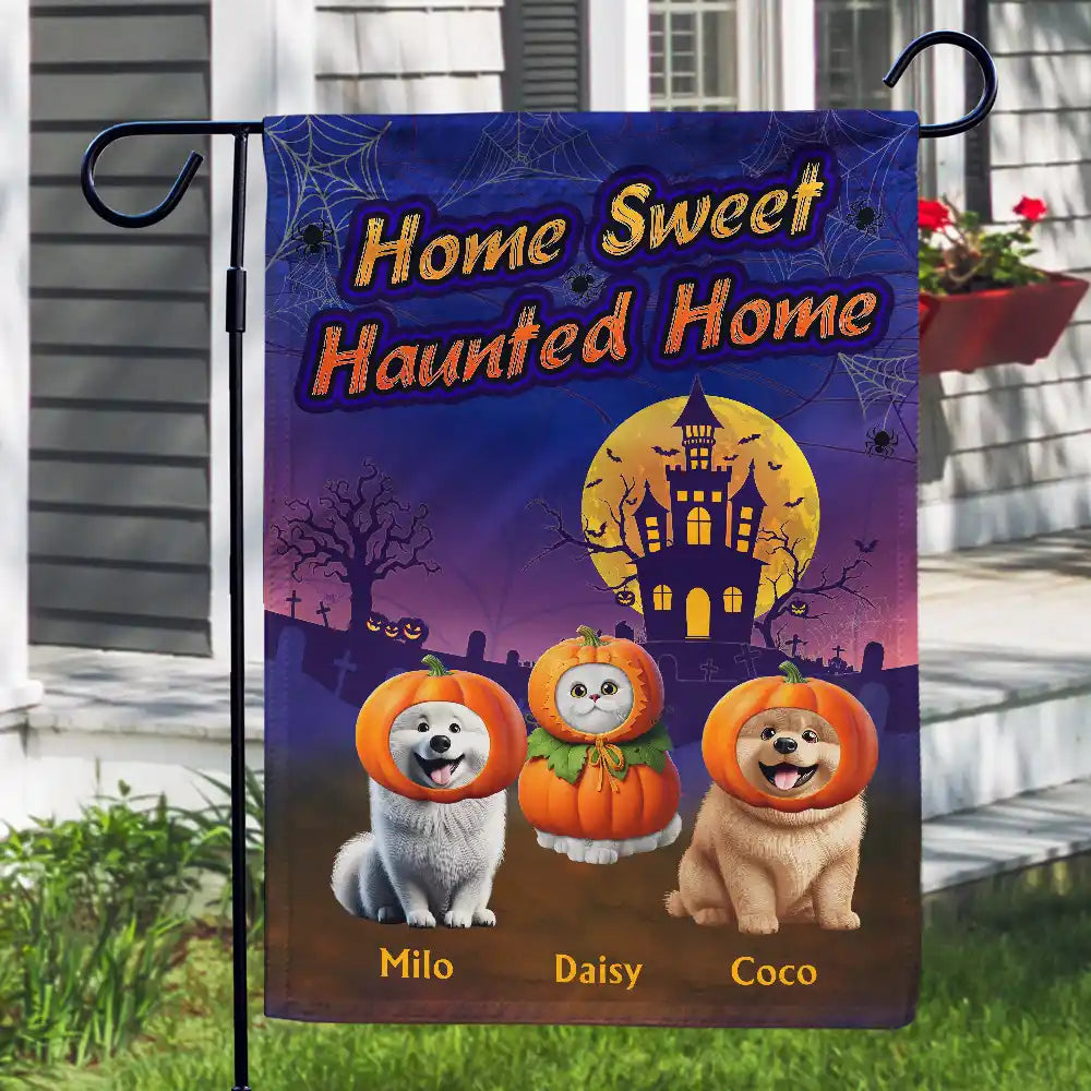 Halloween,Funny,Pet Lovers - Trick Or Treat With Pets In Halloween Costume - Personalized Flag