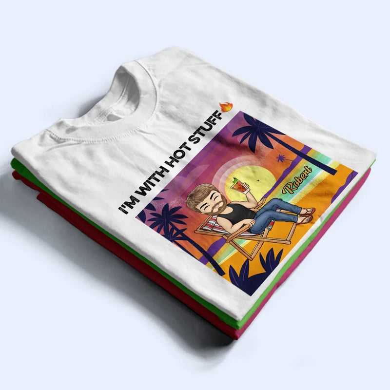 Gift For Couples,Gift For Husband,Gift For Wife,Gift For Girlfriend,Gift For Boyfriend,Gift For Women,Gift For Men,Summer,Love,Happy,Beach - Tropical Hot Stuff Couple - Personalized T Shirt