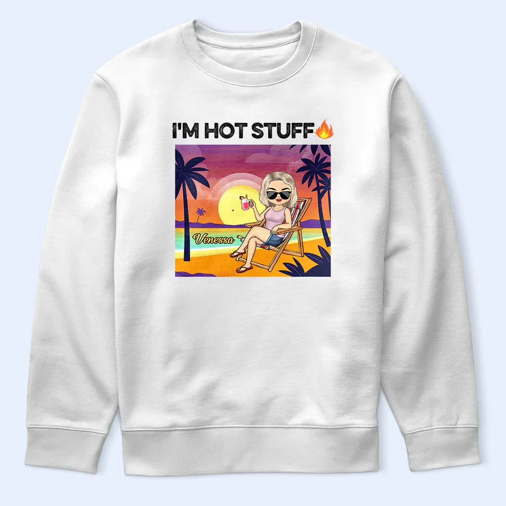 Gift For Couples,Gift For Husband,Gift For Wife,Gift For Girlfriend,Gift For Boyfriend,Gift For Women,Gift For Men,Summer,Love,Happy,Beach - Tropical Hot Stuff Couple - Personalized T Shirt