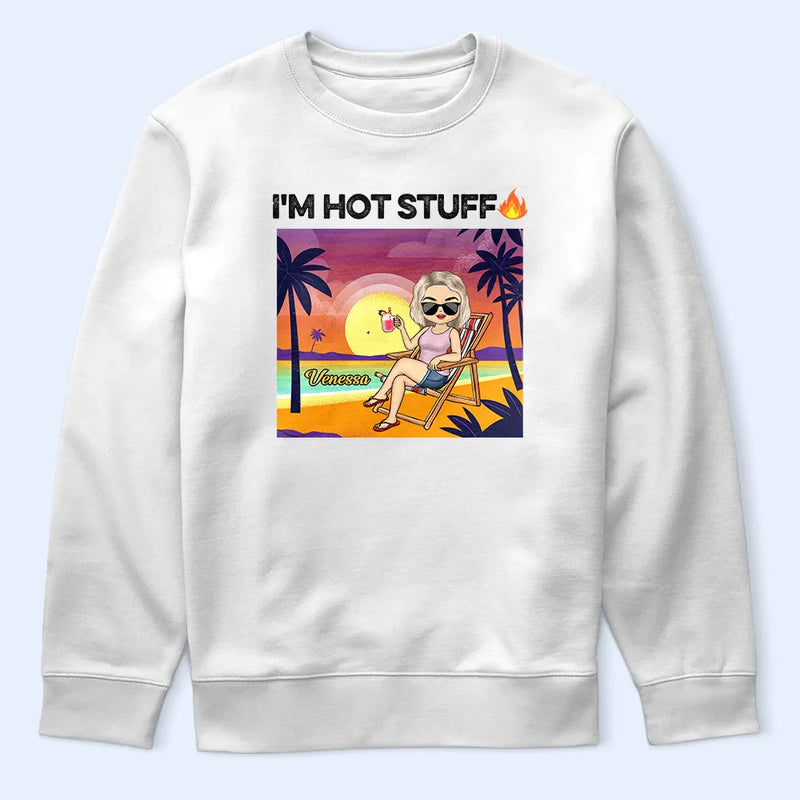 Gift For Couples,Gift For Husband,Gift For Wife,Gift For Girlfriend,Gift For Boyfriend,Gift For Women,Gift For Men,Summer,Love,Happy,Beach - Tropical Hot Stuff Couple - Personalized T Shirt