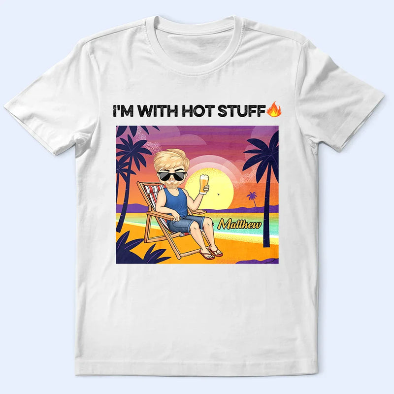 Gift For Couples,Gift For Husband,Gift For Wife,Gift For Girlfriend,Gift For Boyfriend,Gift For Women,Gift For Men,Summer,Love,Happy,Beach - Tropical Hot Stuff Couple - Personalized T Shirt