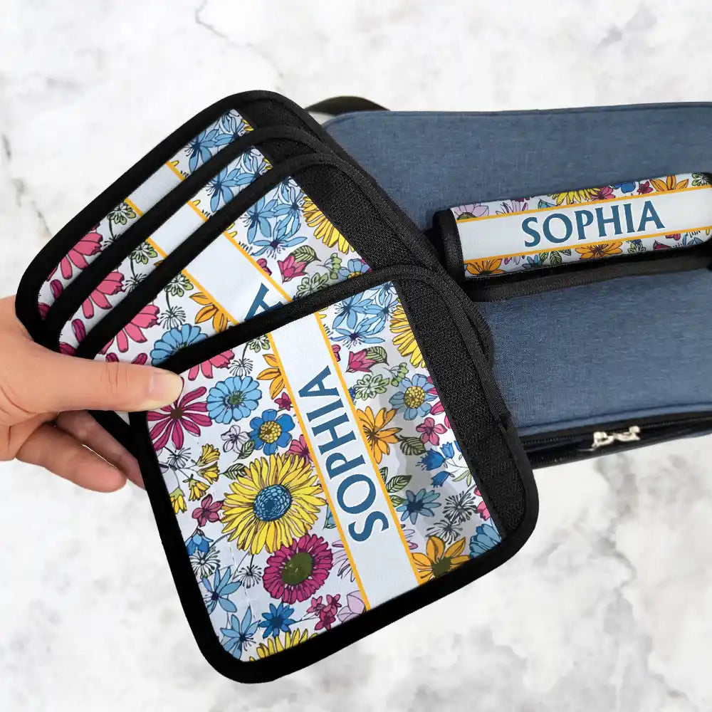 Travel,Happy,Gift For Yourself,Summer - Tropical Pattern Name - Personalized Luggage Handle Wrap